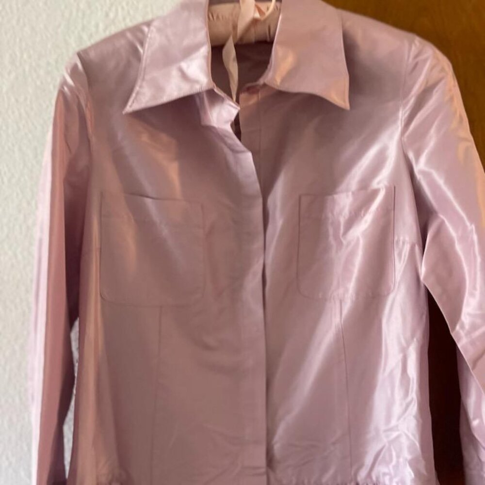 RARE Rickie Freeman- Teri Jon-100% Silk-Lilac Special Occasion Dress-Size M - Picture 6 of 8